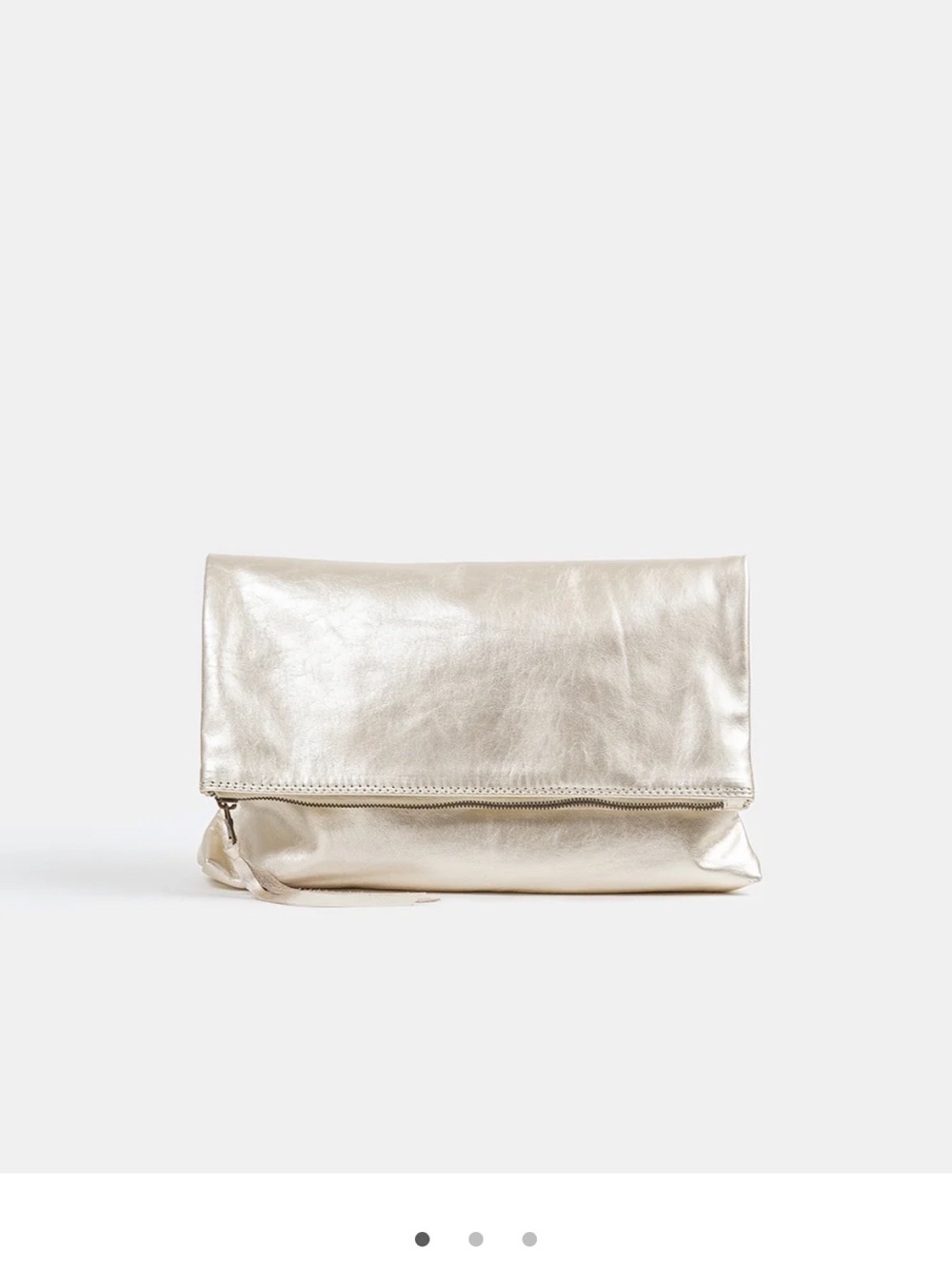 Erica Tanov Eden Leather Clutch in Platinum
